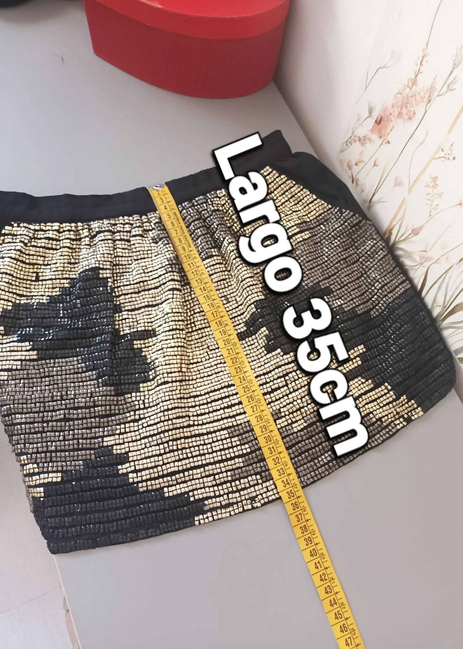 Spectaculaire mini-rok met pailletten en strass T.S – photo 10